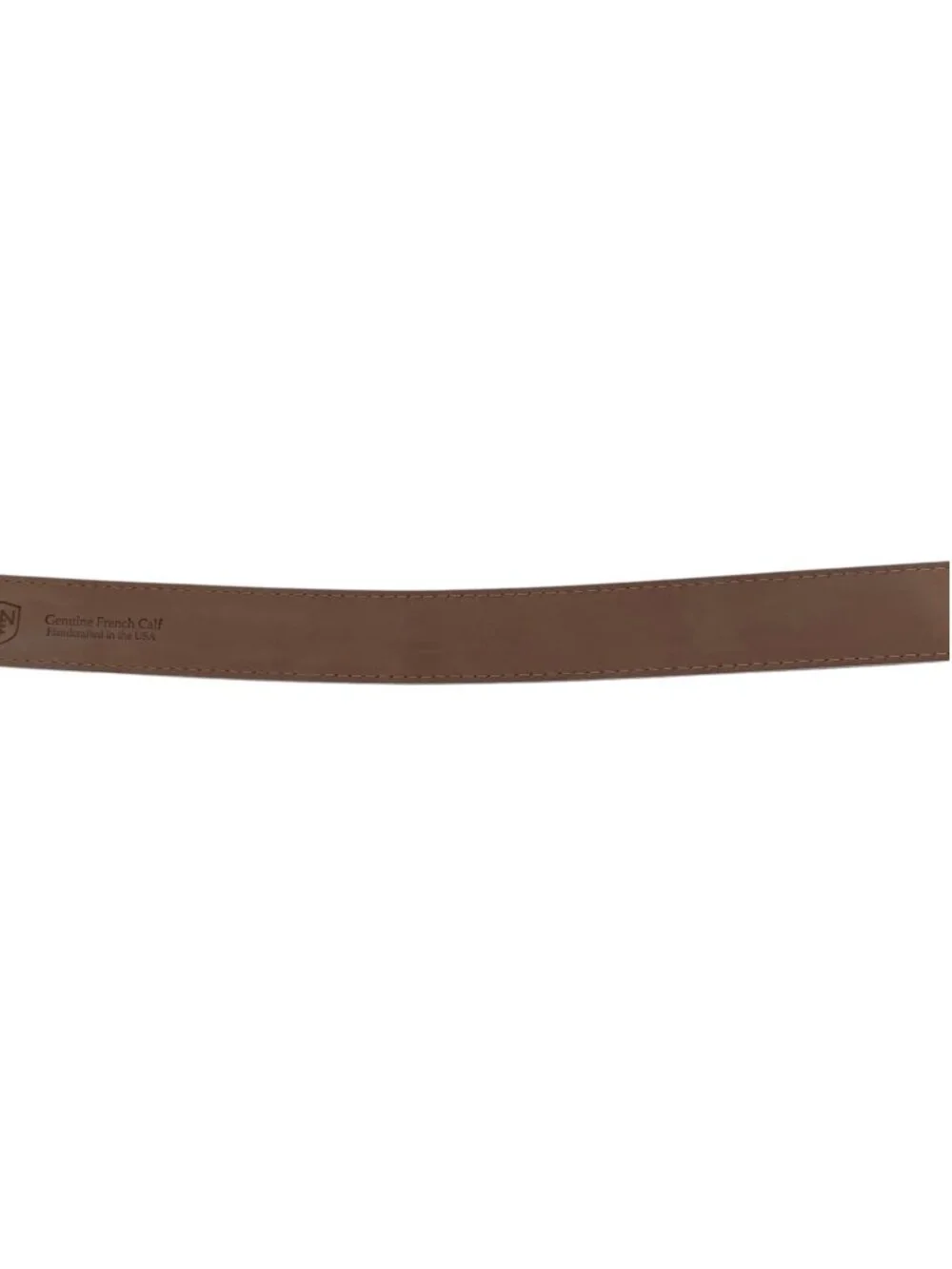 L.E.N. LEN Men's Genuine French Calf Leather Belt Brown with Pebble Grain USA 46